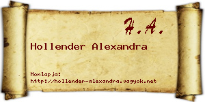 Hollender Alexandra névjegykártya